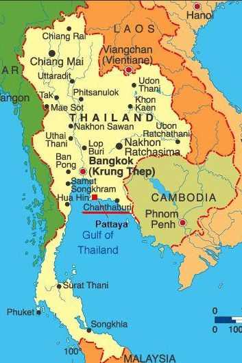 Mapa da Tailândia