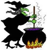 Uma bruxa está cozinhando!