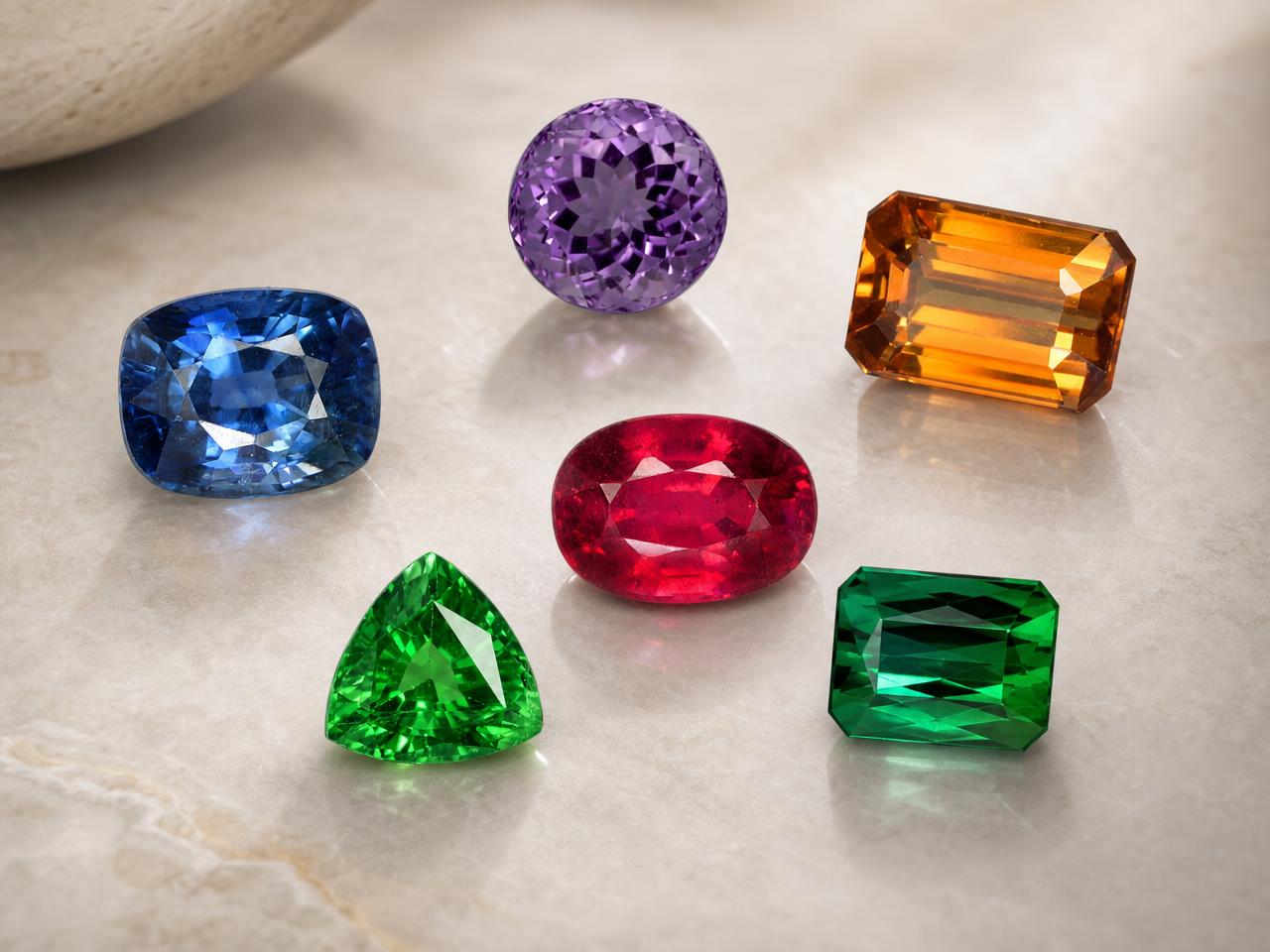 Pedras preciosas naturais soltas, adequadas para pedras centrais de 1 a 2 quilates.