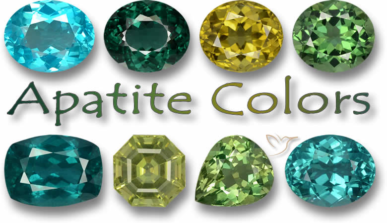 Cores de pedras preciosas de apatita