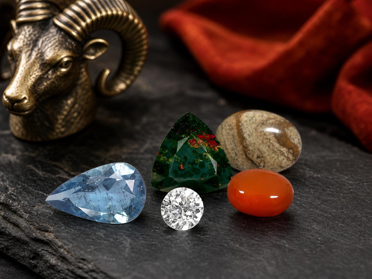 Pedras preciosas soltas associadas ao signo de Áries