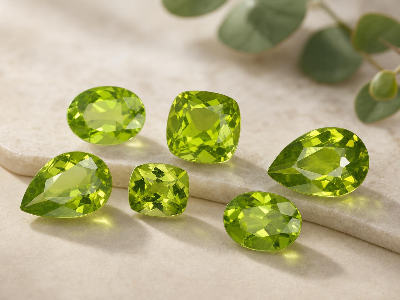 Pedras preciosas soltas de peridoto verde para joias de pedra de nascimento de agosto