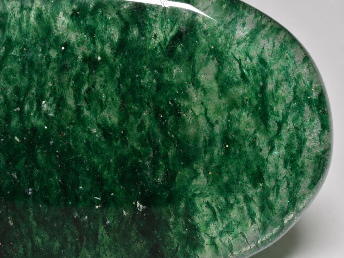 Visão aproximada de gemas de aventurina naturais.
