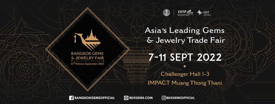 Feira de gemas e joias de Bangkok 2022 - Crédito da imagem: www.bkkgems.com