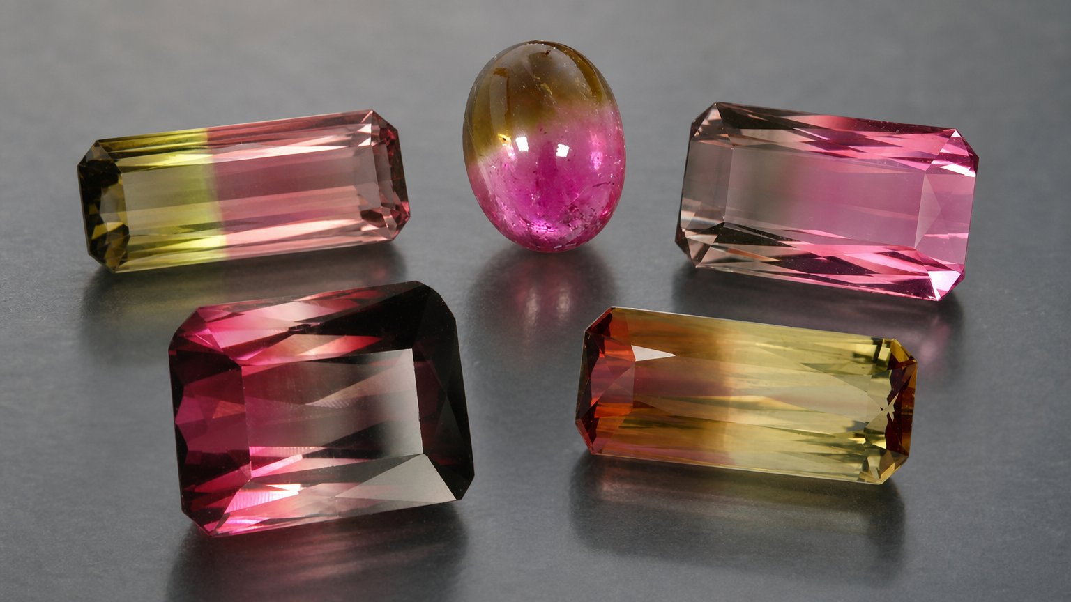 Gemas de turmalina bicolor natural - guia de compra