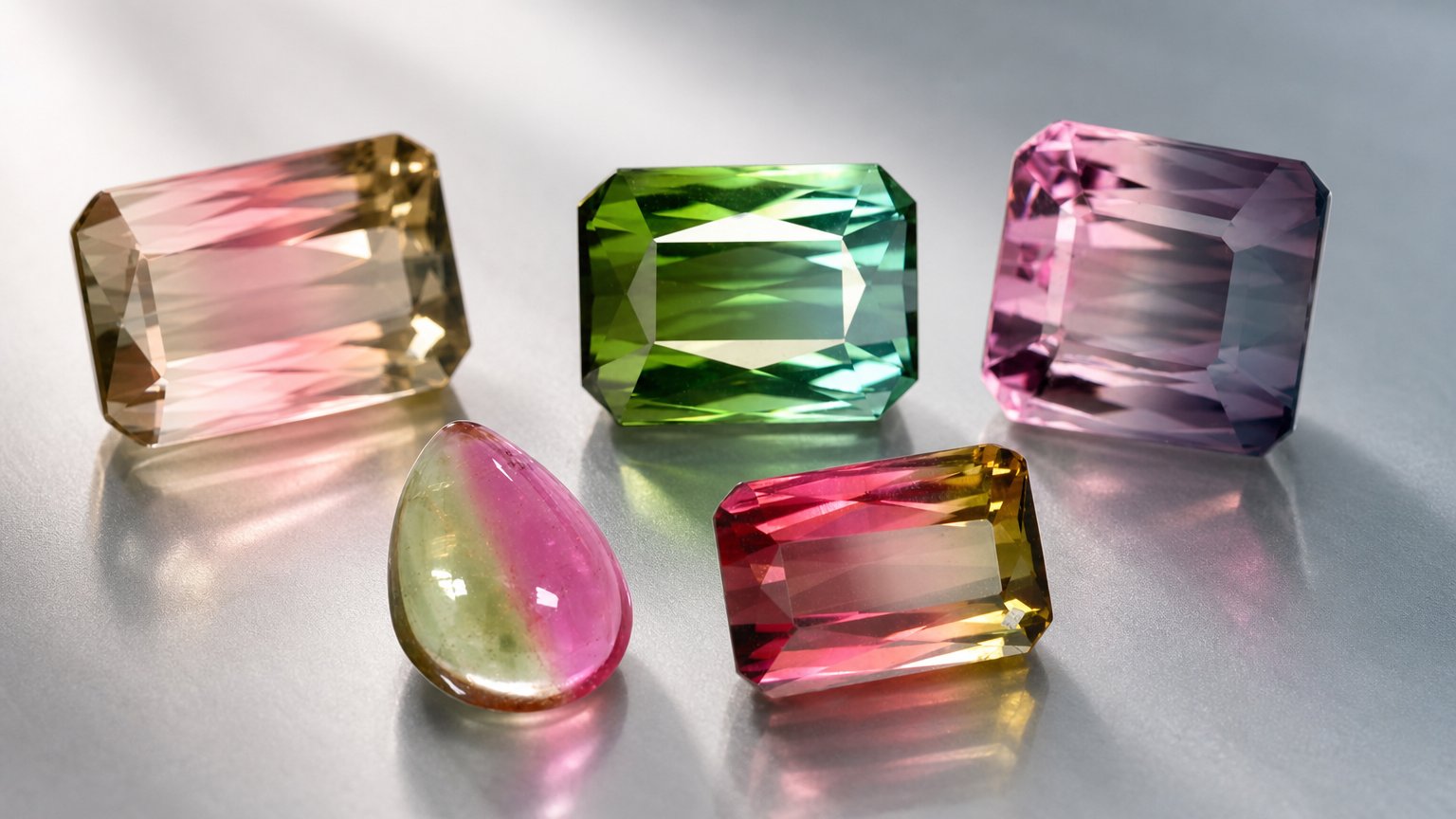 Gemas de turmalina bicolor natural - guia de compra