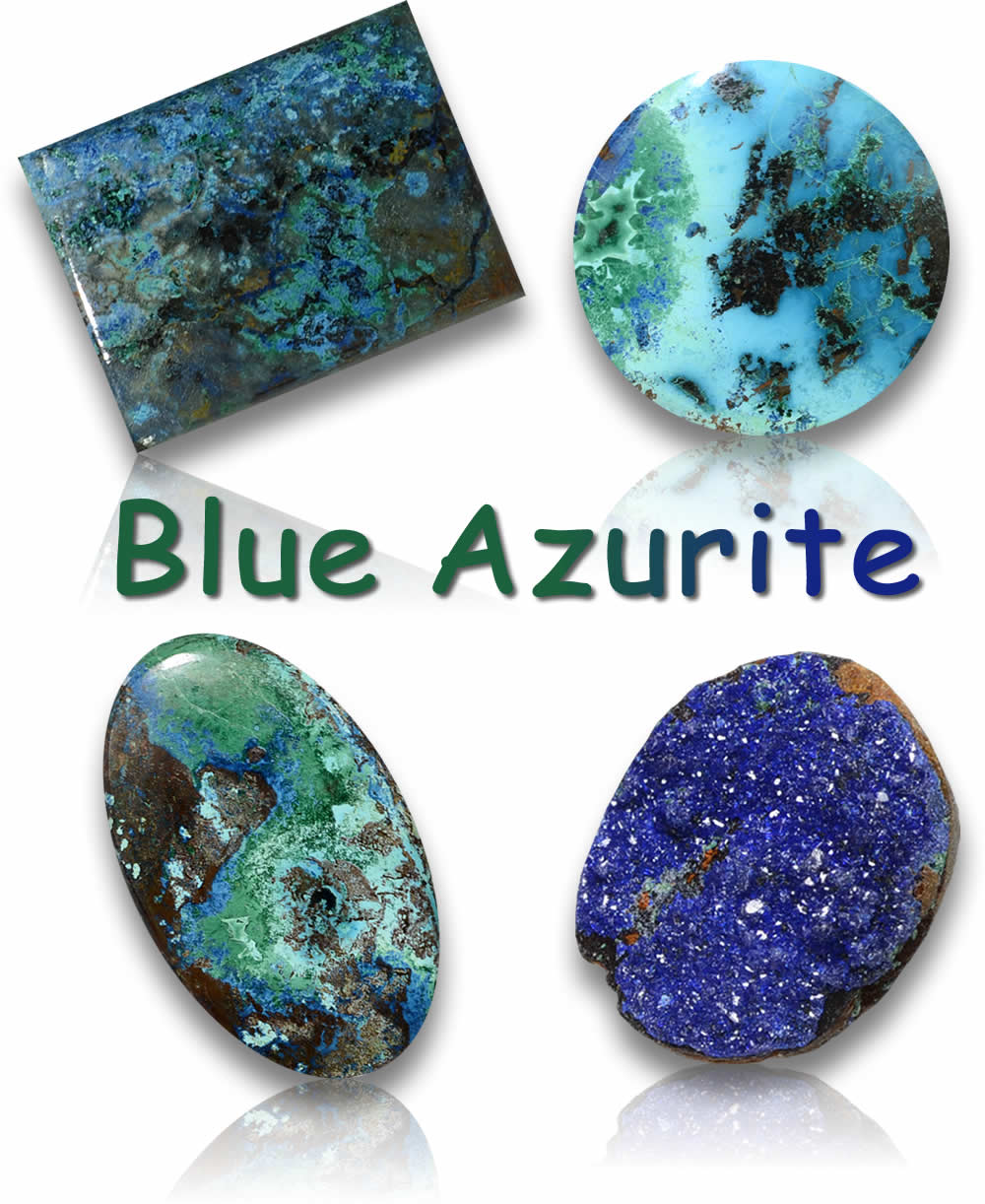 Pedras preciosas naturais de azurita azul