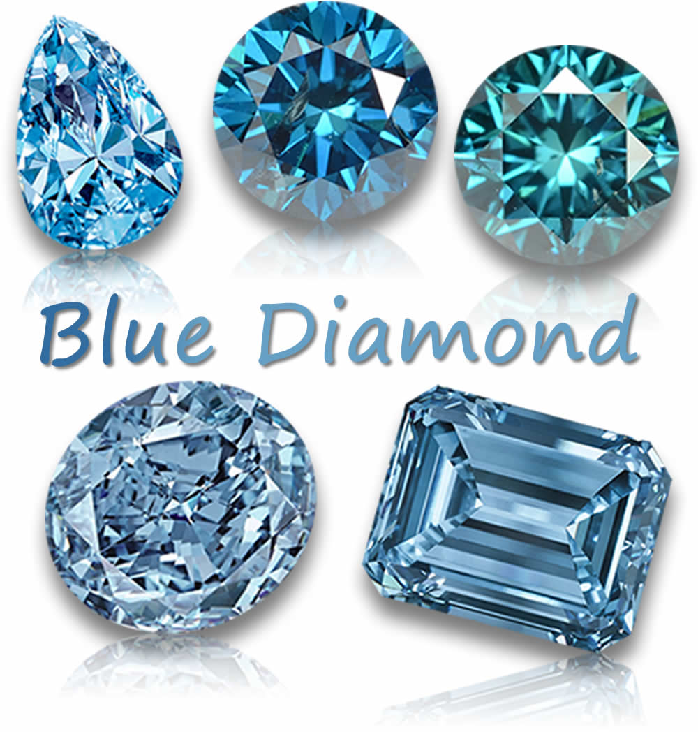 Pedras preciosas de diamante azul natural