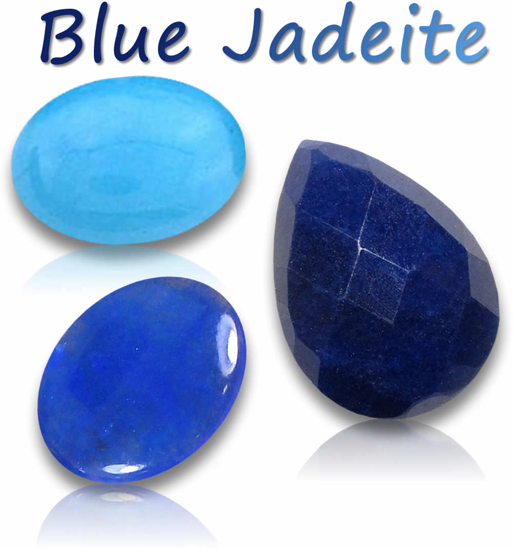 Pedras preciosas naturais de jadeíta azul