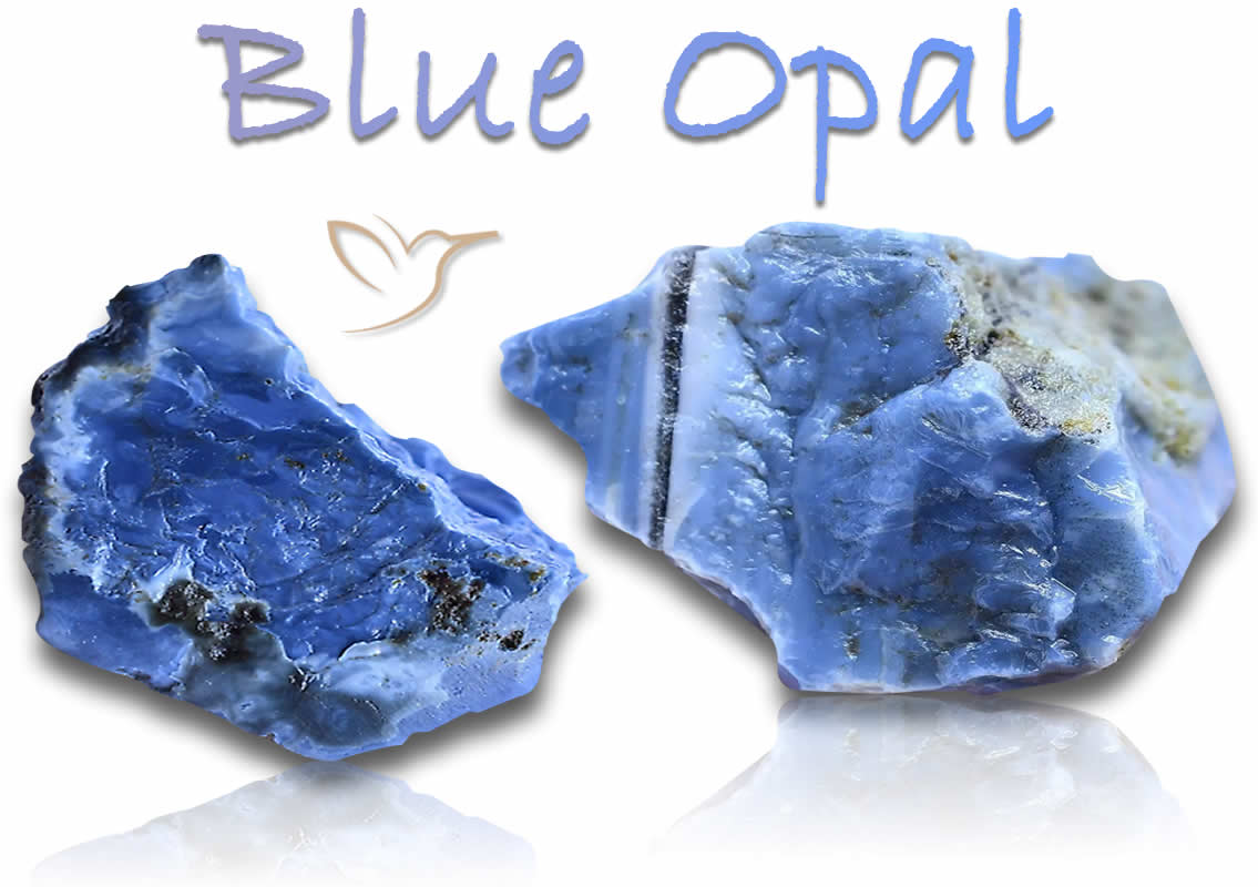Pedras ásperas de opala azul