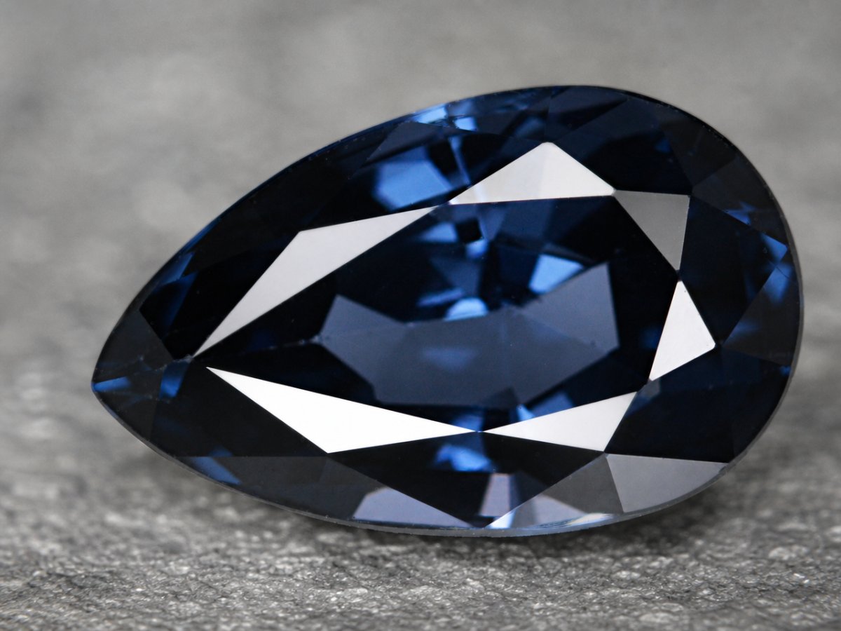 Visão aproximada de gemas naturais de espinélio azul.