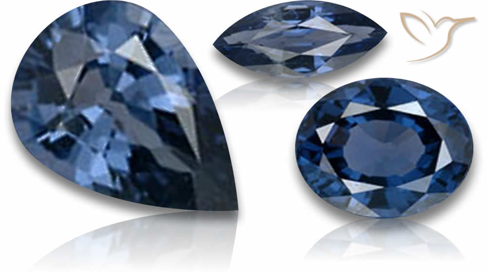 Gemas naturais de espinélio azul