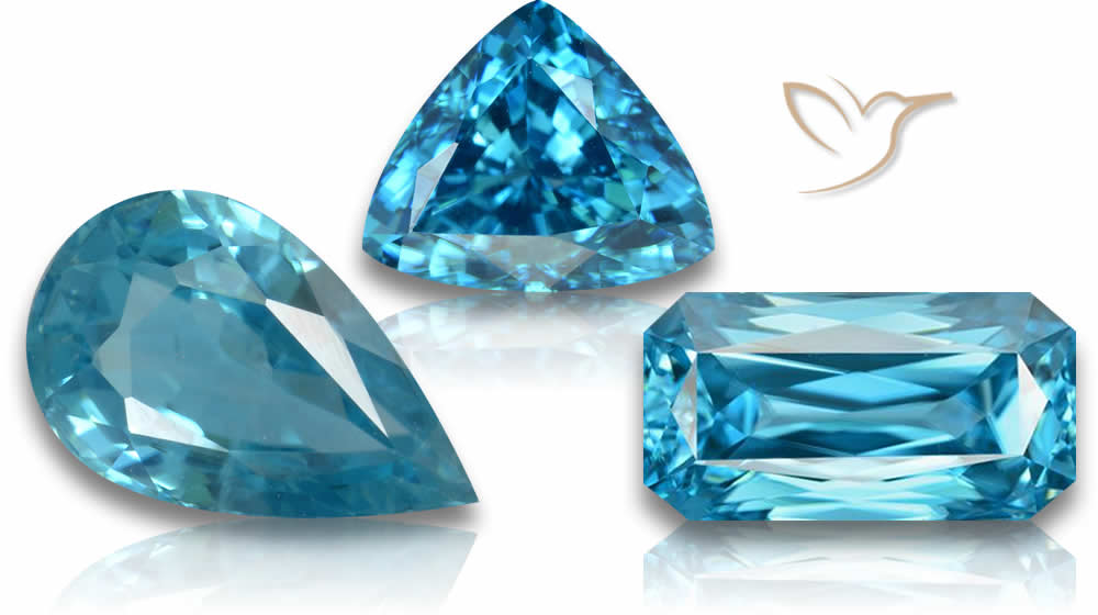 Pedras preciosas de zircônia azul
