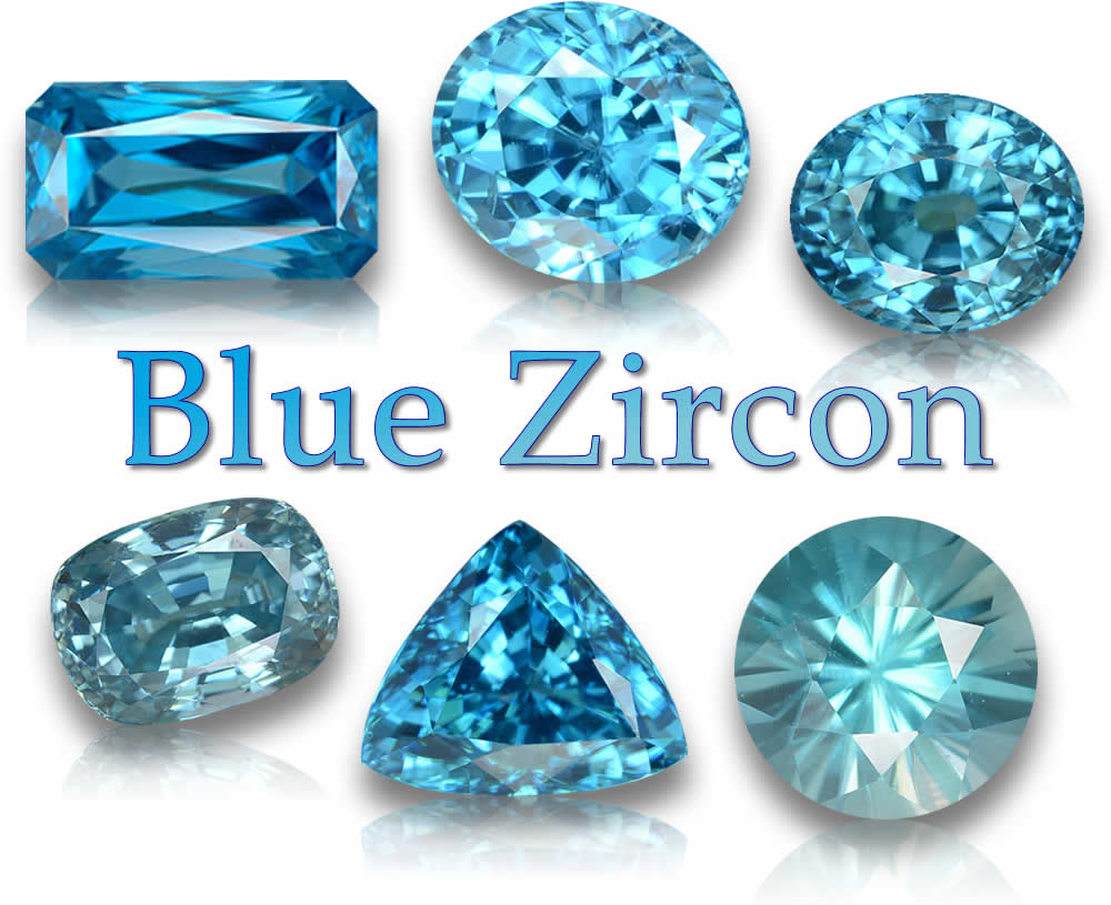 Pedras preciosas naturais de zircão azul
