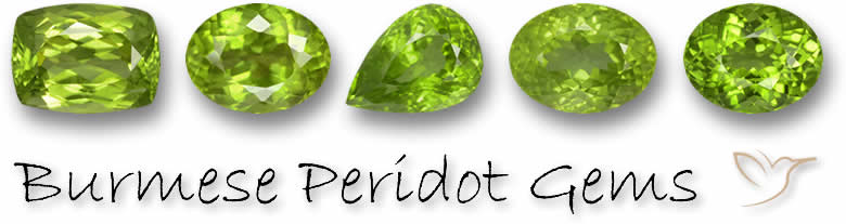 Gemas de peridoto birmanês