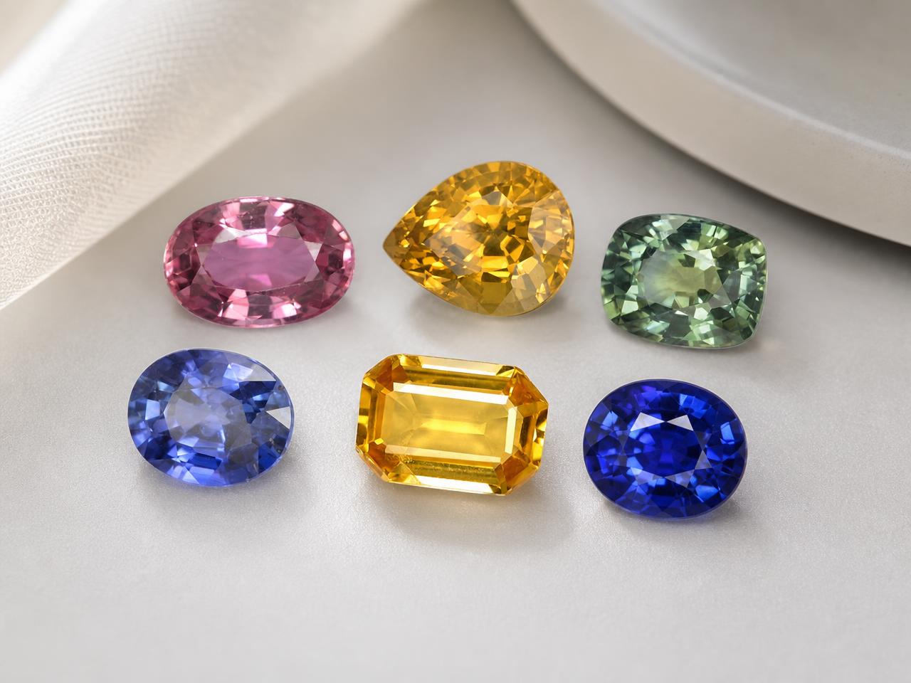 Gemas de safira calibradas soltas de 7x5mm