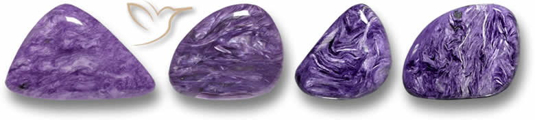 Pedras preciosas Charoite de formato estranho