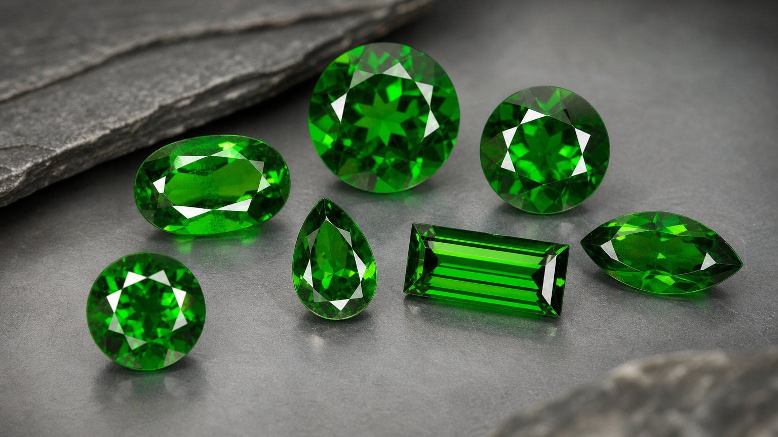 Gemas de diopsídio cromado natural - guia de compra
