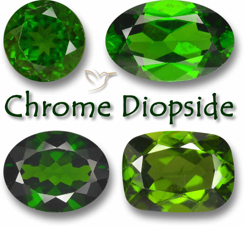 Gemas de diópsido de cromo