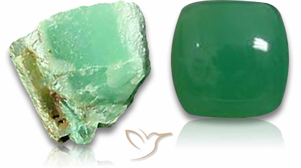 Pedras preciosas naturais de crisoprase