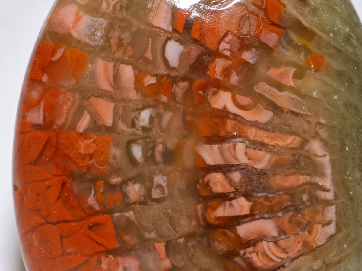 Visão aproximada de gemas de coral naturais.