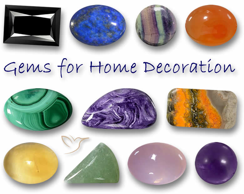 Pedras preciosas para decoração