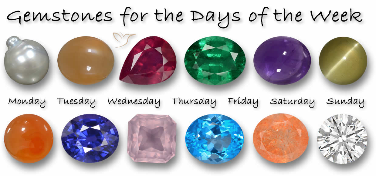 Pedras preciosas para dias de semana