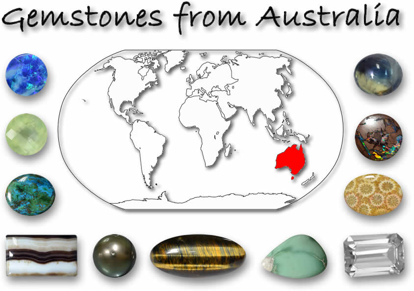 Pedras preciosas encontradas na Austrália