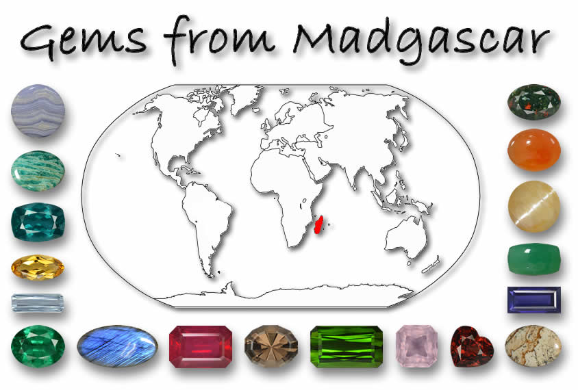 Pedras preciosas encontradas em Madagascar