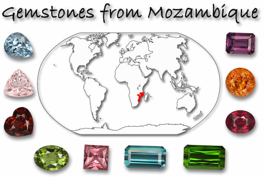 Pedras preciosas encontradas em Moçambique