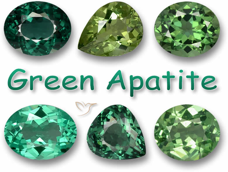 Pedras preciosas de apatita verde