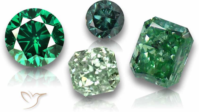 Pedras preciosas de diamante verde