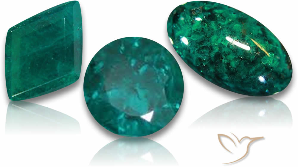 Pedras preciosas de Dioptase Verde