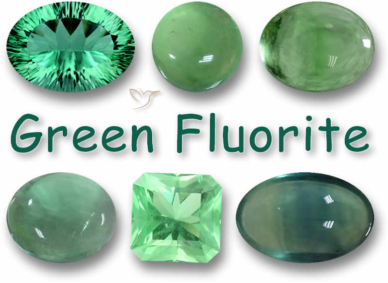 Pedras preciosas de fluorita verde