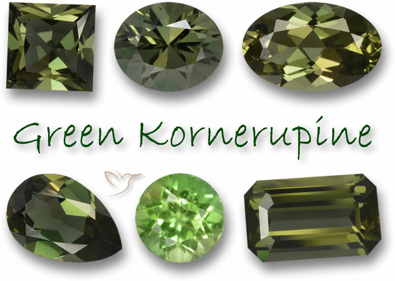 Pedras preciosas Kornerupine verdes