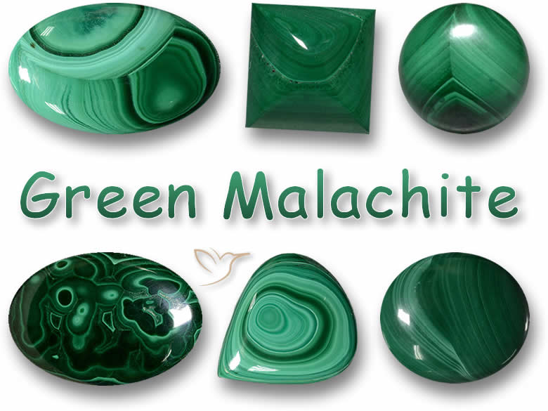 Pedras preciosas de malaquita verde