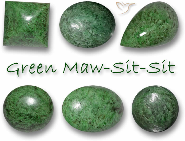 Pedras preciosas verdes Maw-Sit-Sit