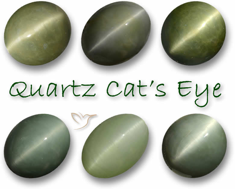 Pedras preciosas de olho de gato de quartzo verde