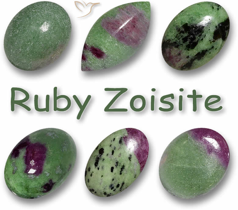 Pedras preciosas de zoisita rubi verde