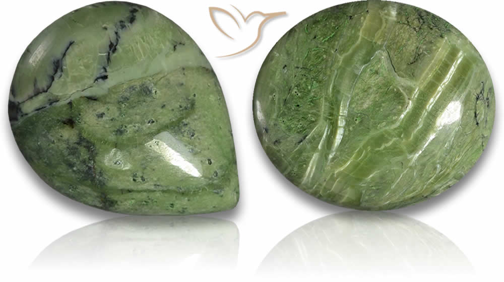 Cabochões Serpentinos Verdes