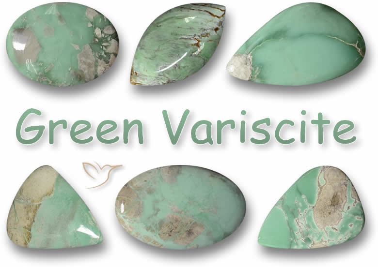 Pedras preciosas variscitas verdes