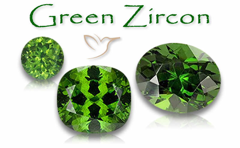 Pedras preciosas de zircão verde