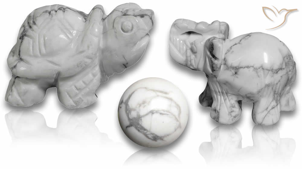 Esculturas e pedras de Howlite