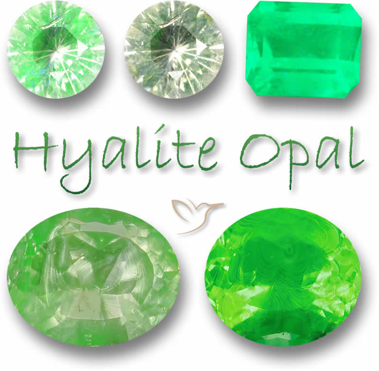 Gemas de opala hialita