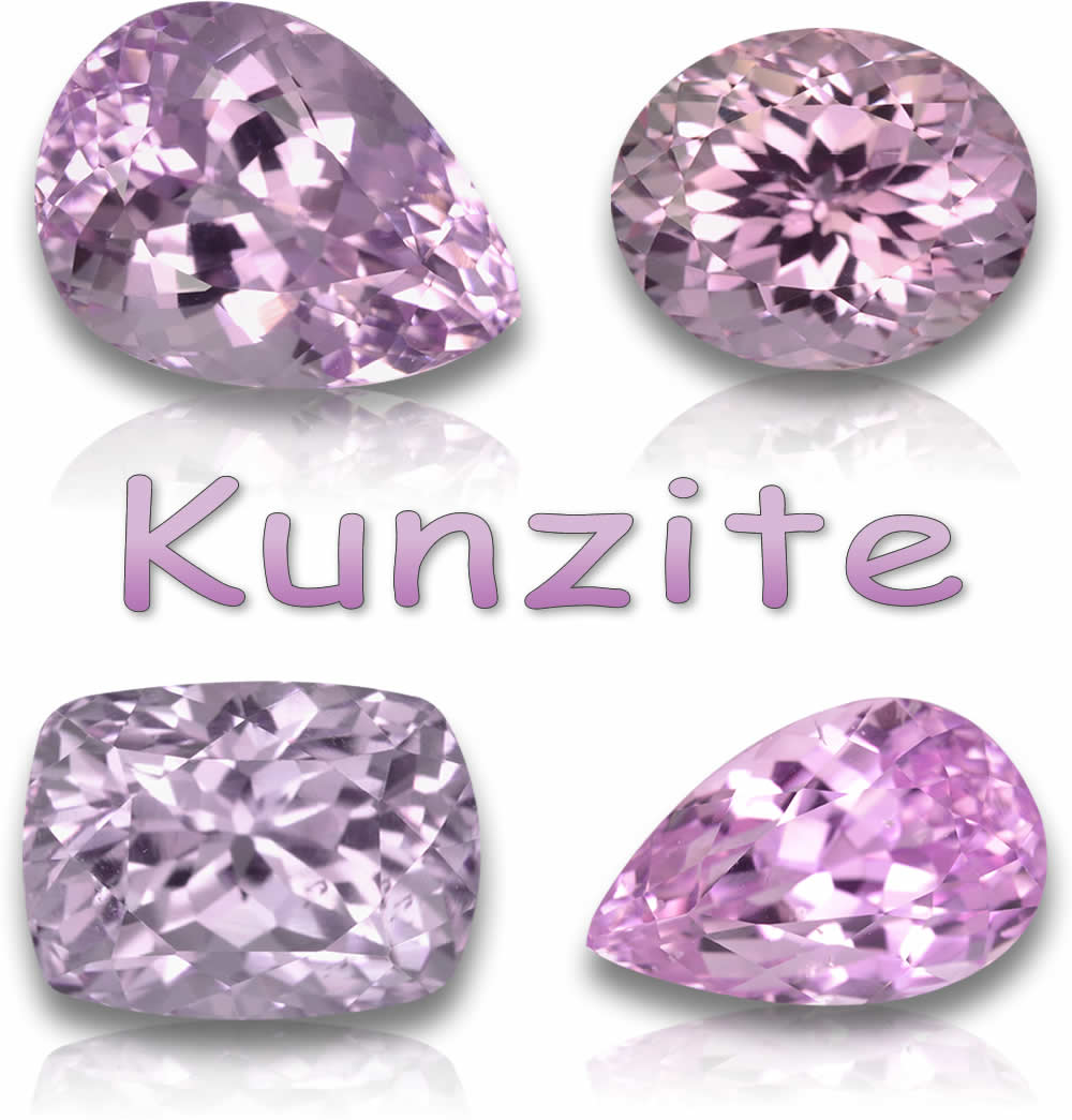 Pedras preciosas naturais de kunzita
