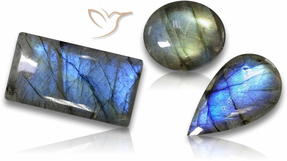 Pedras preciosas de labradorita cabochão