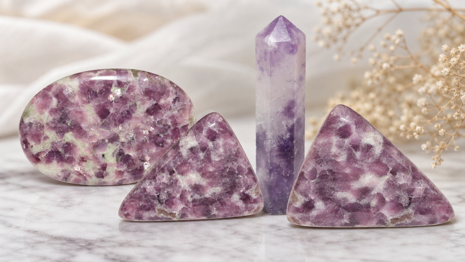 Gemas de Lepidolita Natural - Guia de Compra