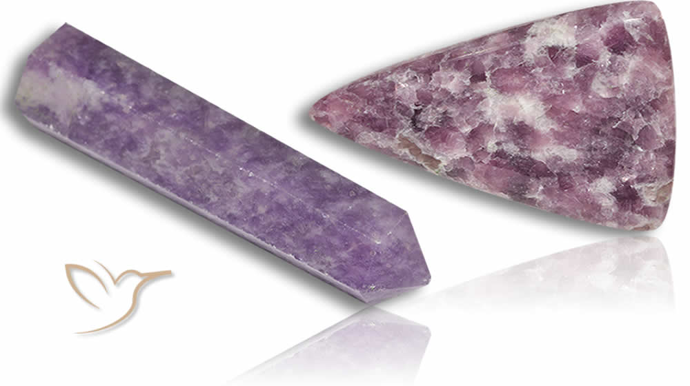 Pedras preciosas de lepidolita