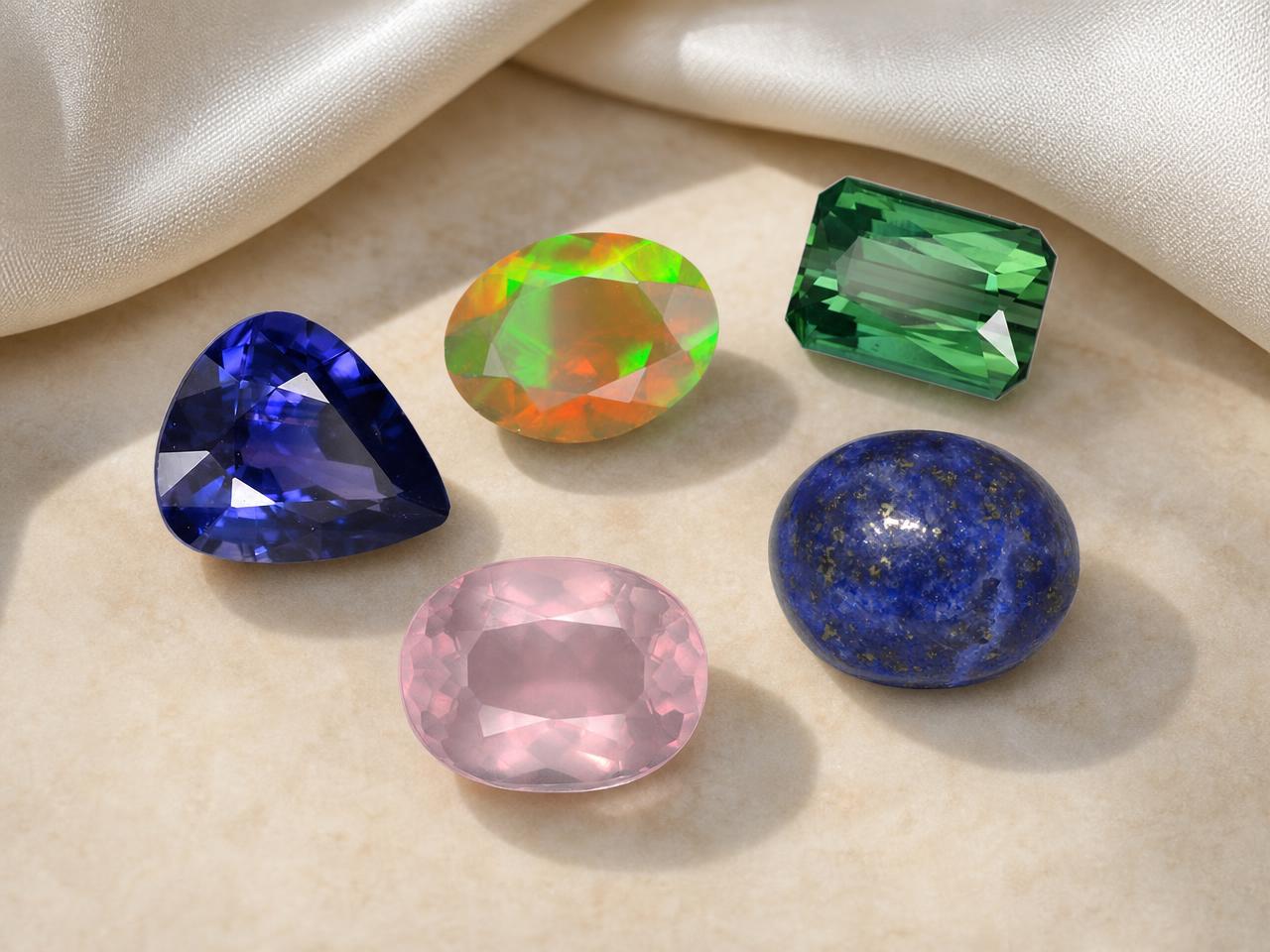 Pedras preciosas naturais soltas associadas ao signo de Libra.