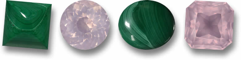 Malaquita e Quartzo Rosa